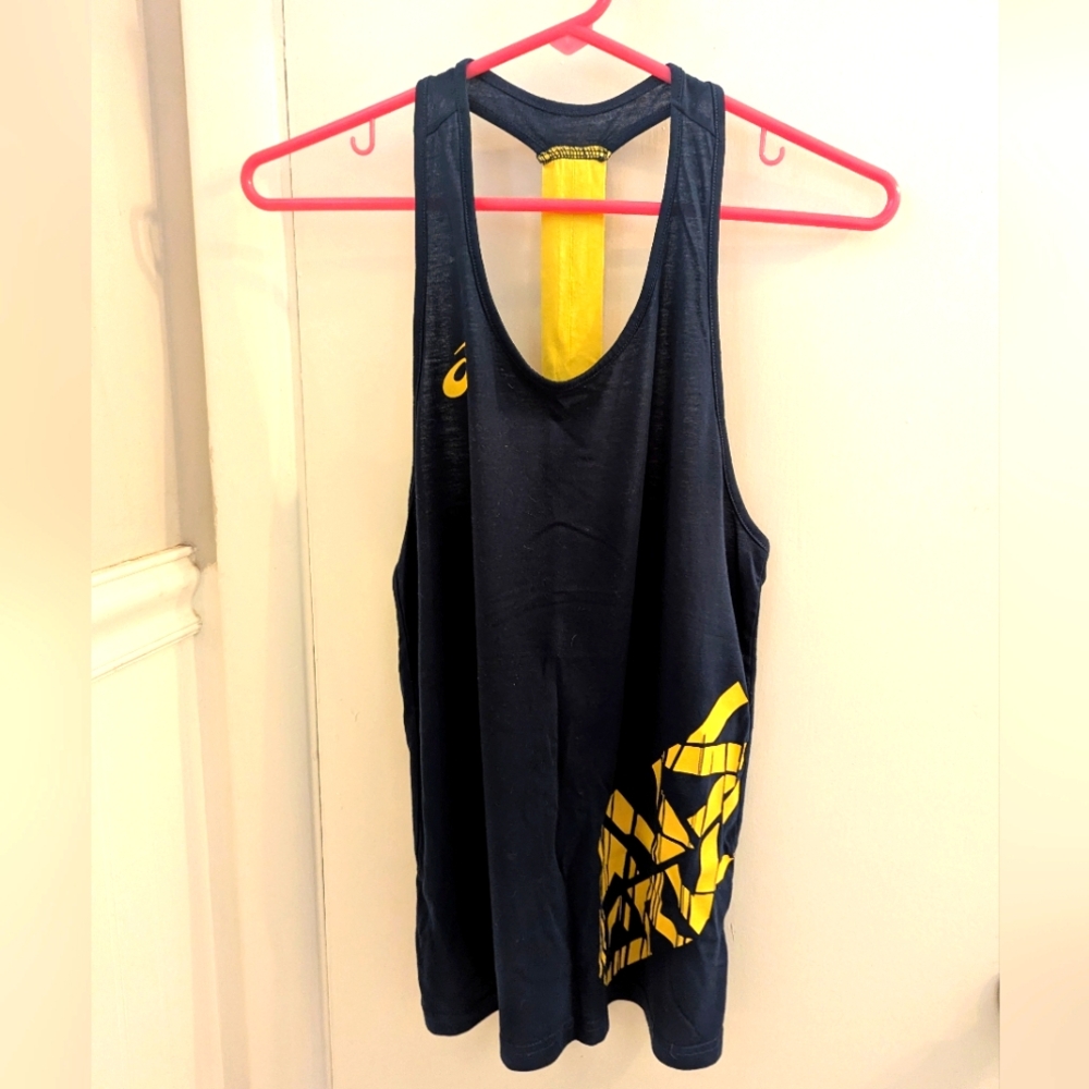 Australian Cricket Navy Blue and Yellow Tank Top